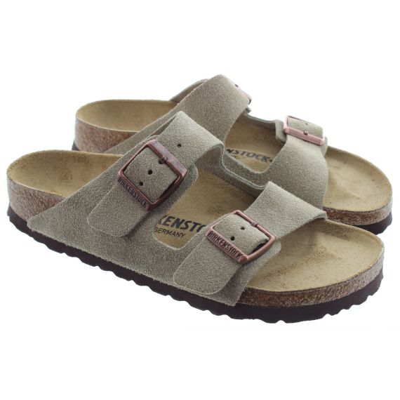 BIRKENSTOCK Ladies Arizona Suede 2 Bar Sandals In Taupe 