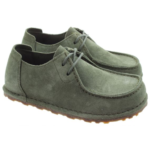 BIRKENSTOCK Ladies Utti Lace Shoes In Thyme Green Suede