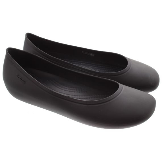 CROCS Ladies Brooklyn Flat Ballerina Pumps In Black 