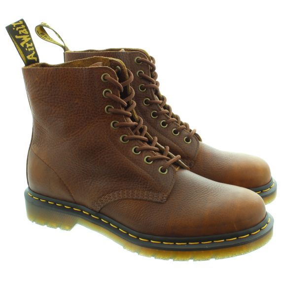 DR MARTENS Mens 1460 Ambassador 8 Eyelet Boots in Cashew Brown 