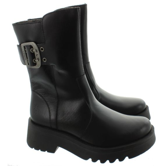 FLY Ladies Mazz Calf Boots In Black 