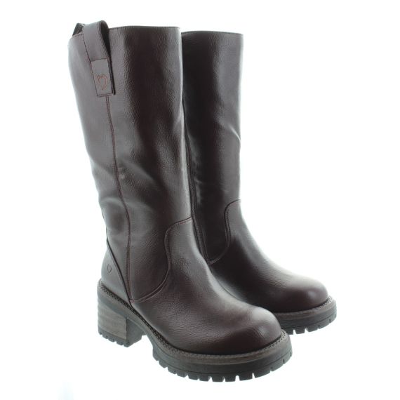 HEAVENLY FEET Ladies Evelina Heel Knee Boots In Brown 