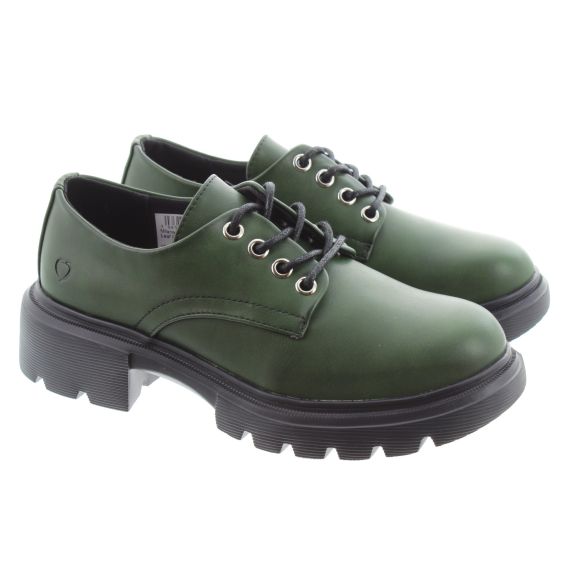 HEAVENLY FEET Ladies Gisella Lace Shoes In Green 