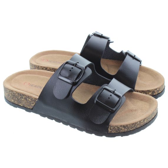 HEAVENLY FEET Ladies Harmony 2 Mules In Black