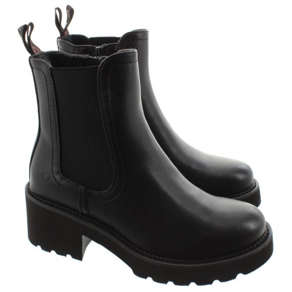 HEAVENLY FEET Ladies Honeybelle Heel Chelsea Boots In Black 