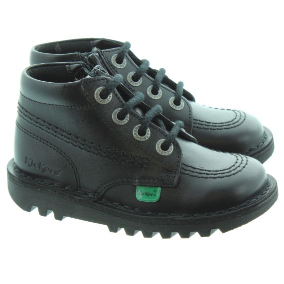 KICKERS Kids Kickers Kick Hi Zip in Black