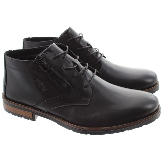 RIEKER Mens 14609 Lace Boots In Black 