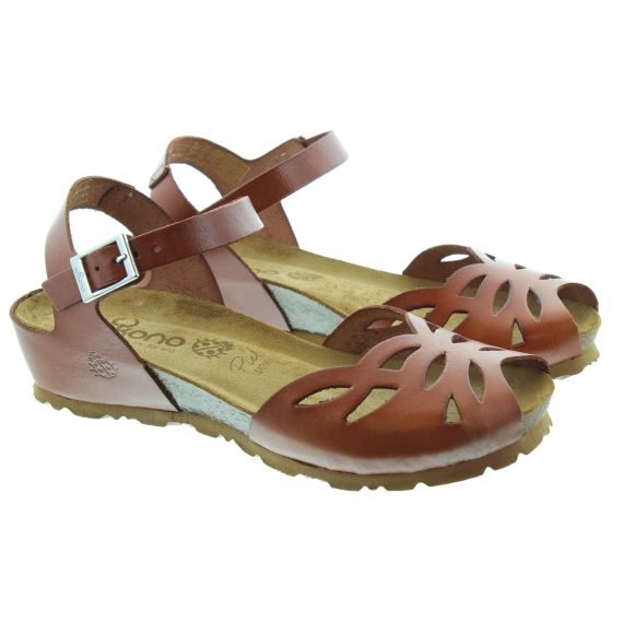 YOKONO Ladies Monaco 003 Flat Sandals In Tan