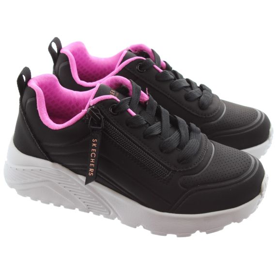 SKECHERS Kids 310387L Uno Zip Trainers In Black 