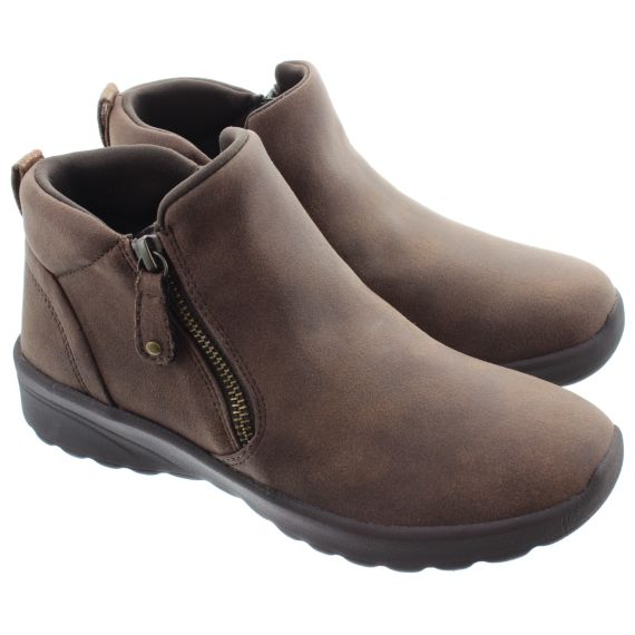 SKECHERS Ladies 158952 Lovely Vibe Ankle Boots In Chocolate 