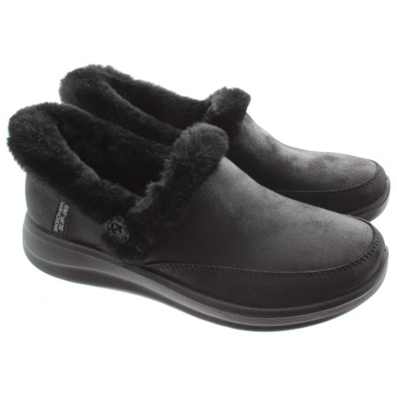 SKECHERS Ladies 168114 Cozy Escape Slip Ins In Black 