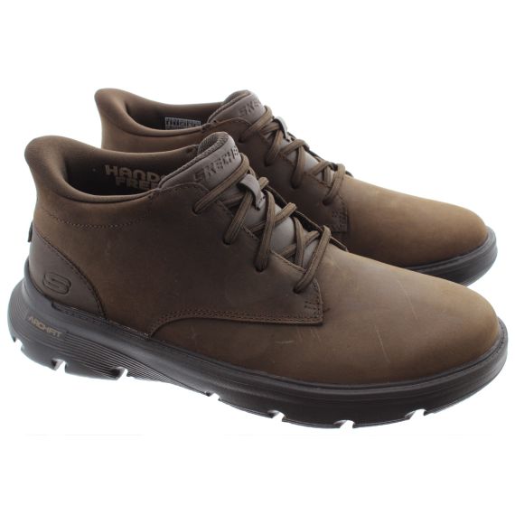 SKECHERS Mens 205514 Arch Fit Slip Ins Ankle Boots In Brown 