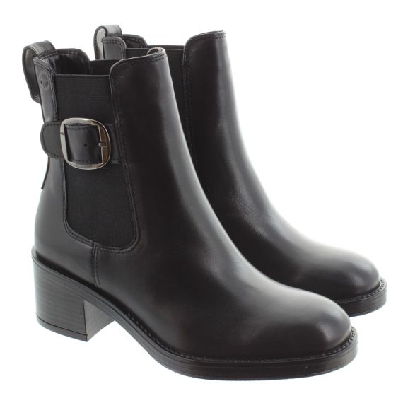 TAMARIS Ladies 24307 Buckle Ankle Boots In Black 