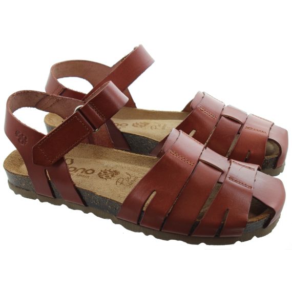 YOKONO Ladies Villa 256 Full Toe Sandals In Tan 